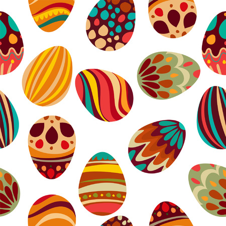 Cute decorated easter eggsのイラスト素材