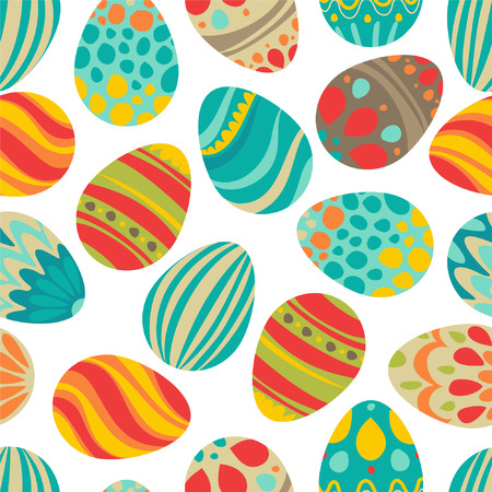 Cute decorated easter eggsのイラスト素材