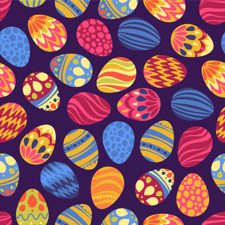 Cute decorated easter eggsのイラスト素材