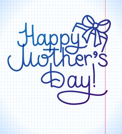 happy mothers day card design. vector school paper illustrationのイラスト素材