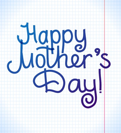 happy mothers day card design. vector school paper illustrationのイラスト素材