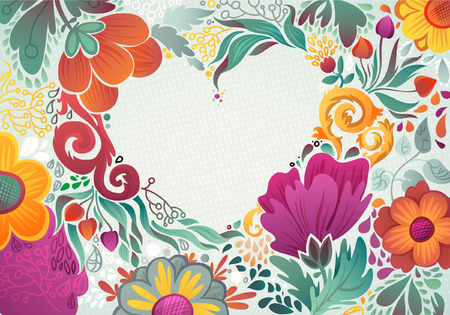Romantic Summer and Mother's Day Spring ans Summer Greeting Cardのイラスト素材