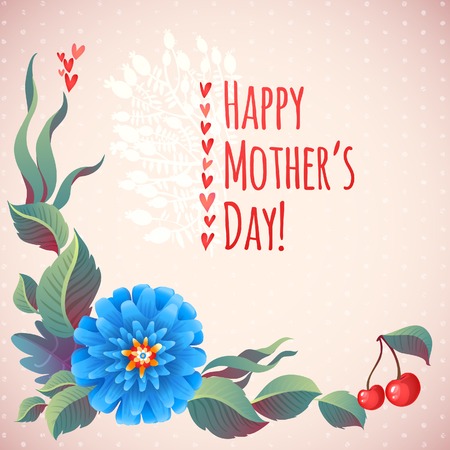 Happy Mother's Day! Flowers pattern decorative card illustrationのイラスト素材