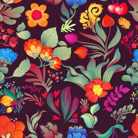 Flowers seamless pattern decorative card illustrationのイラスト素材