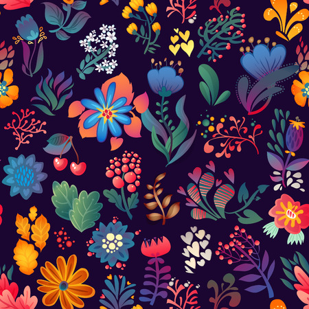 Flowers seamless pattern decorative card illustrationのイラスト素材