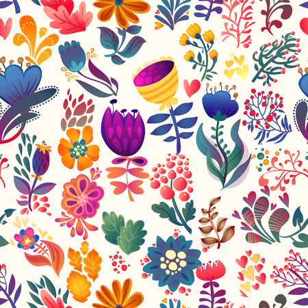 Flowers seamless pattern decorative card illustrationのイラスト素材