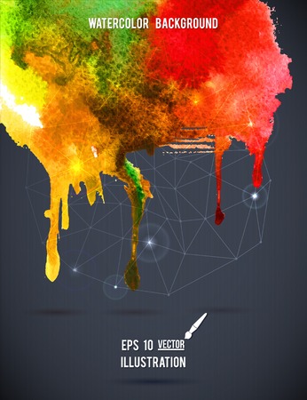 Abstract hand drawn watercolor background,vector illustration  Red watercolor spot on wet paper のイラスト素材