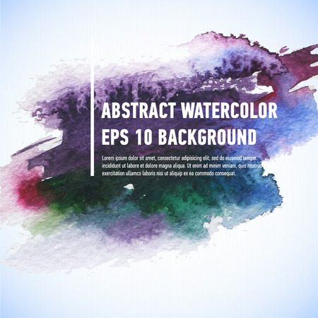 Vector watercolor ink spot. Wet brush stroke on paper texture. Dry brush strokes. Abstract composition for design elementsのイラスト素材