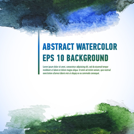 Vector watercolor ink spot. Wet brush stroke on paper texture. Dry brush strokes. Abstract composition for design elementsのイラスト素材