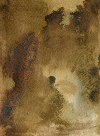 Watercolor Coffee Color Water Paper Background. Abstract brown raster illustration.の写真素材