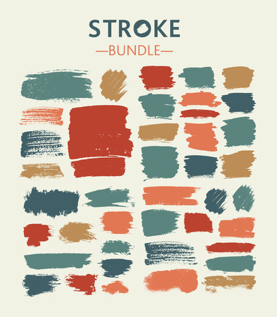 Pastel Figured brush strokes brush and inkのイラスト素材