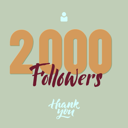 thanks design template for network friends and followers. Thank you card. Image for Social Networks. Web user celebrates a large number of subscribers or followers.のイラスト素材