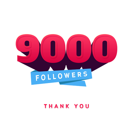 Vector thanks design template for network friends and followers. Thank you 900 followers card. Image for Social Networks. Web user celebrates a large number of subscribers or followers.のイラスト素材
