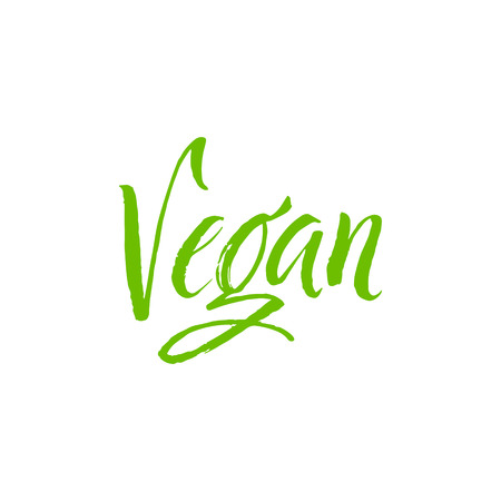 Vegan. Hand Drawn Calligraphy on White Background.のイラスト素材
