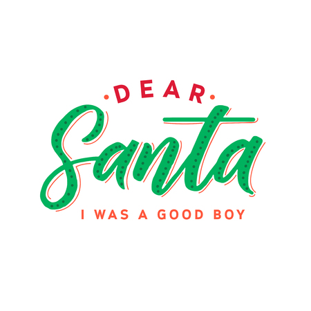 Dear Santa. Merry Christmas text design.のイラスト素材
