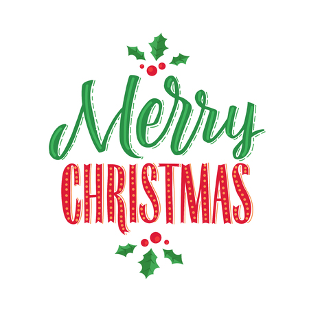 Merry Christmas text design.のイラスト素材