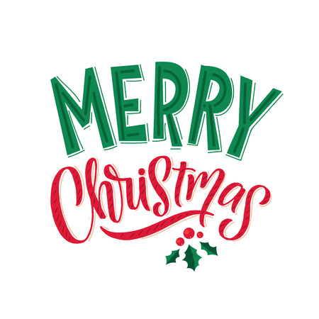 Merry Christmas text design.のイラスト素材