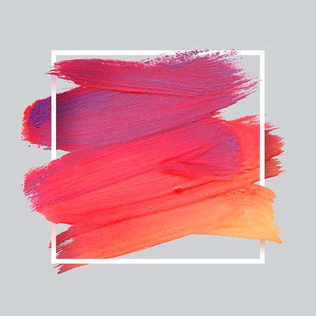 Craft label brush stroke backgrounds, paints for tags and stamps design.のイラスト素材