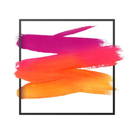 Vector craft label brush stroke backgrounds, paints for tags and stamps design. Framed label backgrounds patch. Color combinations catalog elements. Ink smudges, stains, spots.のイラスト素材