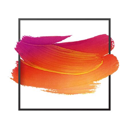 Vector craft label brush stroke backgrounds, paints for tags and stamps design. Framed label backgrounds patch. Color combinations catalog elements. Ink smudges, stains, spots.のイラスト素材