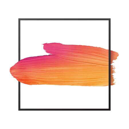 Vector craft label brush stroke backgrounds, paints for tags and stamps design. Framed label backgrounds patch. Color combinations catalog elements. Ink smudges, stains, spots.のイラスト素材