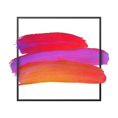 Vector craft label brush stroke backgrounds, paints for tags and stamps design. Framed label backgrounds patch. Color combinations catalog elements. Ink smudges, stains, spots.のイラスト素材