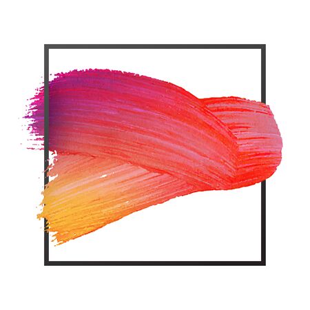 Vector craft label brush stroke backgrounds, paints for tags and stamps design. Framed label backgrounds patch. Color combinations catalog elements. Ink smudges, stains, spots.のイラスト素材