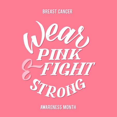 Breast Cancer Awareness Month Design. Pink Poster. Creative Pink And White Round Design, Motivational Banner.のイラスト素材