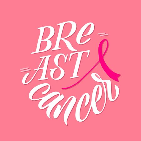 Breast Cancer Awareness Month Design. Pink Poster. Creative Pink And White Round Design, Motivational Banner.のイラスト素材