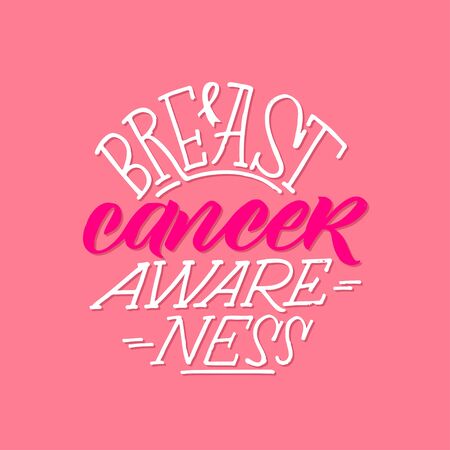 Breast Cancer Awareness Month Design. Pink Poster. Creative Pink And White Round Design, Motivational Banner.のイラスト素材