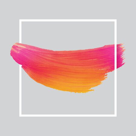 Vector craft label brush stroke backgrounds, paints for tags and stamps design. Framed label backgrounds patch. Color combinations catalog elements. Ink smudges, stains, spots.のイラスト素材