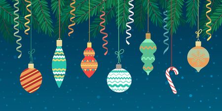 Vector illustration with Christmas balls.のイラスト素材