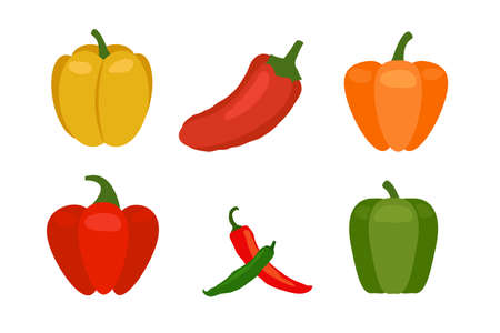 Hot chili or jalapeno pepper flat vector icon for apps and websites.のイラスト素材