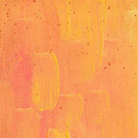 Orange square paint raster background. brash strokes texture. Hand drawn splashes.の写真素材