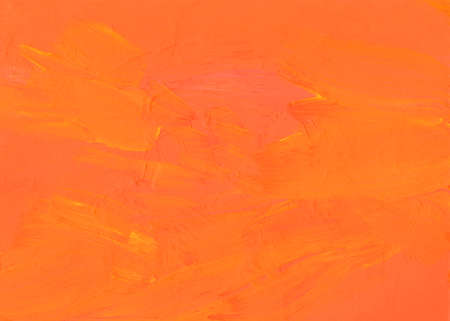 Orange Paint Raster Background. Hand Drawn Brash Strokes Texture.の写真素材