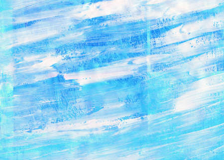 Light Blue Paint raster background. white brash strokes texture.の写真素材