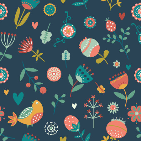 Christmas seamless pattern for greeting cards, wrapping papers. Hand drawn Vector illustration.のイラスト素材