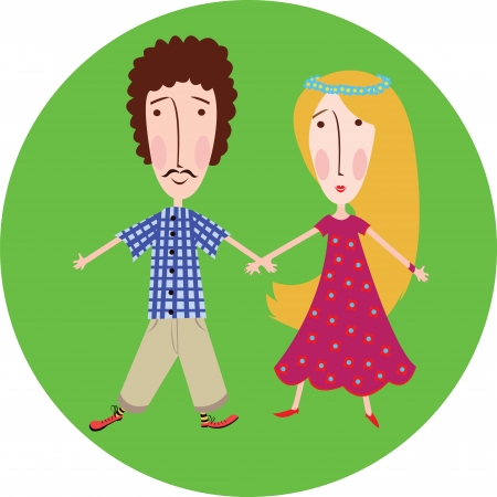 boy and girlのイラスト素材