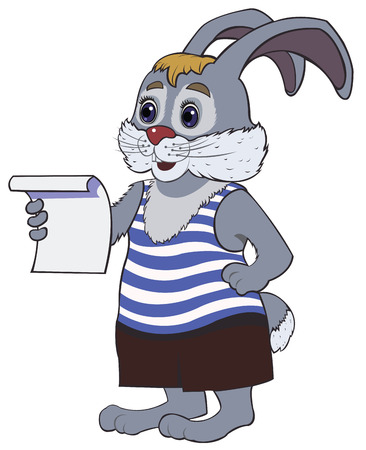 hare reading a letterのイラスト素材