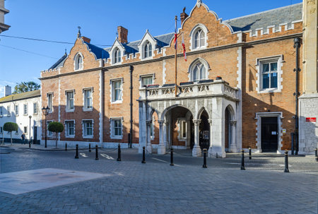 Gibraltar, British Overseas Territory - November 8, 2018: Main Street entrance to the Governor's House, The Conventのeditorial素材