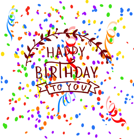 Happy Birthday text as Birthday badge / tag / icon.の写真素材