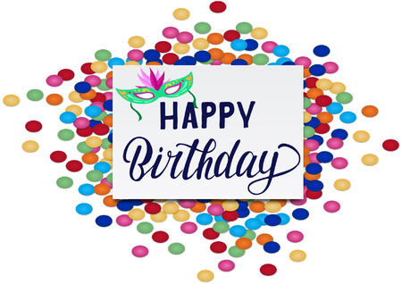 Happy Birthday text as Birthday badge / tag / icon.の写真素材