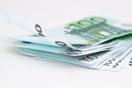 Money euro isolated on white backgroundの写真素材