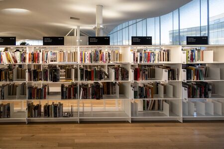HELSINKI, FINLAND - JANUARY 05, 2020: Helsinki Central Library Oodi and living meeting place with...