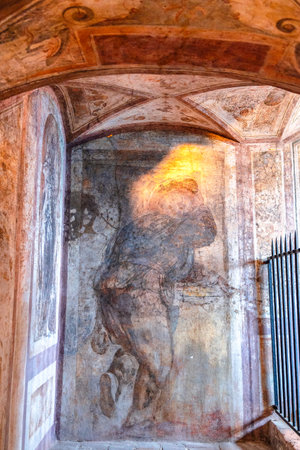 Landshut, Germany - July 24, 2023: Trausnitz castle inside. Halls and galleries of museum with paintings, frescoes and exhibits. Beautiful room interiors. Landshut, Germany.のeditorial素材