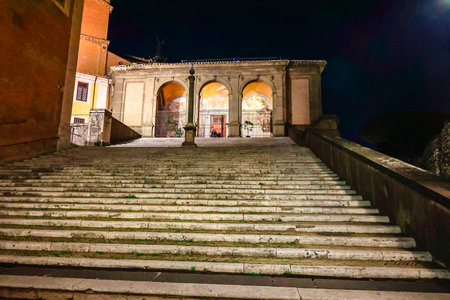 Italy, Rome - November 26, 2023: Piazza del Campidoglio Illuminated at night. Architecture of ancient Rome. View from Capitoline Hill on Campidoglio square, Italyのeditorial素材