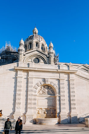 Marseille, France - December 2, 2023: View of Marseille Cathedral of Saint Mary Major on sunny day, Marseille, France. High quality photoのeditorial素材