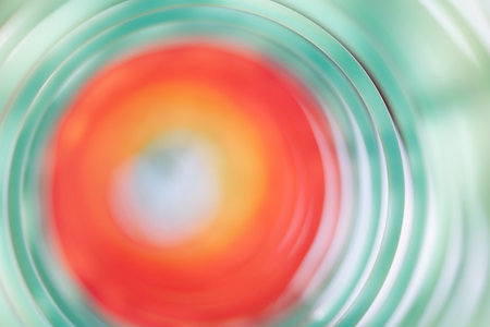Colorful yellow orange blurred circle. Abstract motion blur background. High quality photoの写真素材