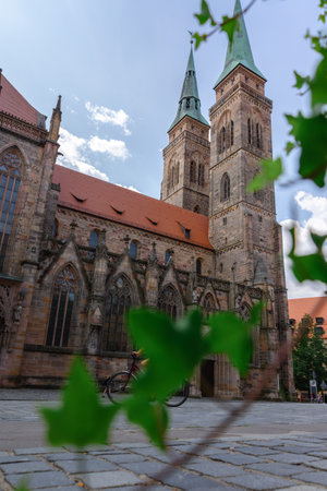 Nuremberg, Germany - July 19, 2023: View of St. Sebaldus Church in historical center of Nurnberg, Franconia, Bavariaのeditorial素材