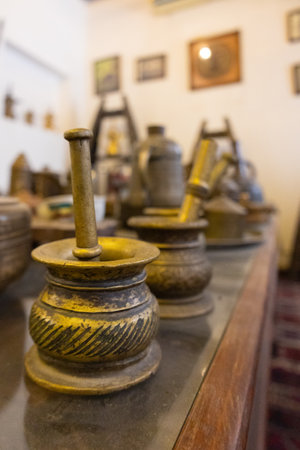 Dubai, UAE - December 9, 2024: Coffee Museum in an old Arabic style with unique exhibits and coffee...